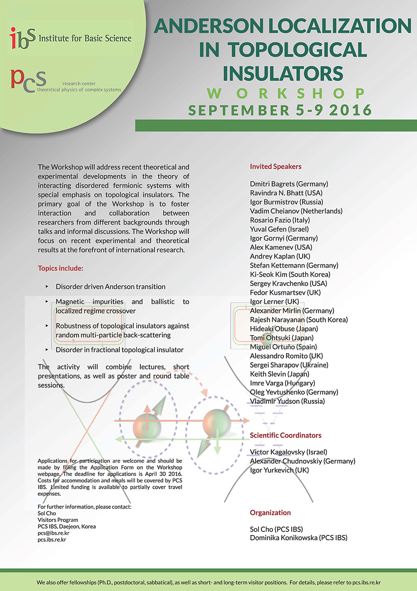 Anderson Localization in Topological Insulators Workshop Poster