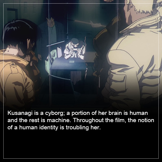 Kusanagi is a cyborg