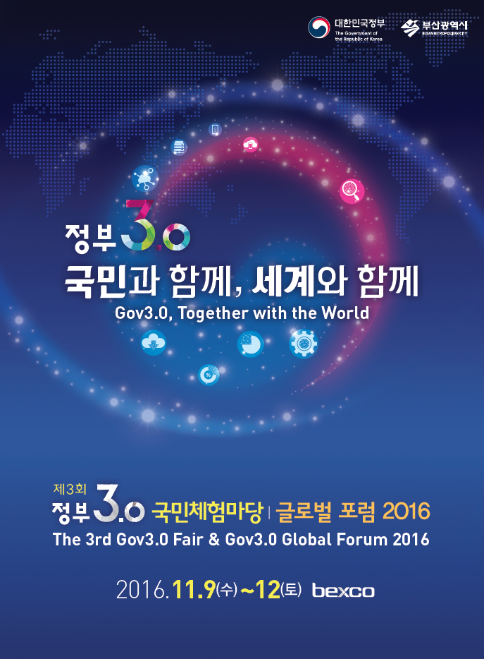 '정부3.0, 국민과 함께 세계와 함께' 포스터