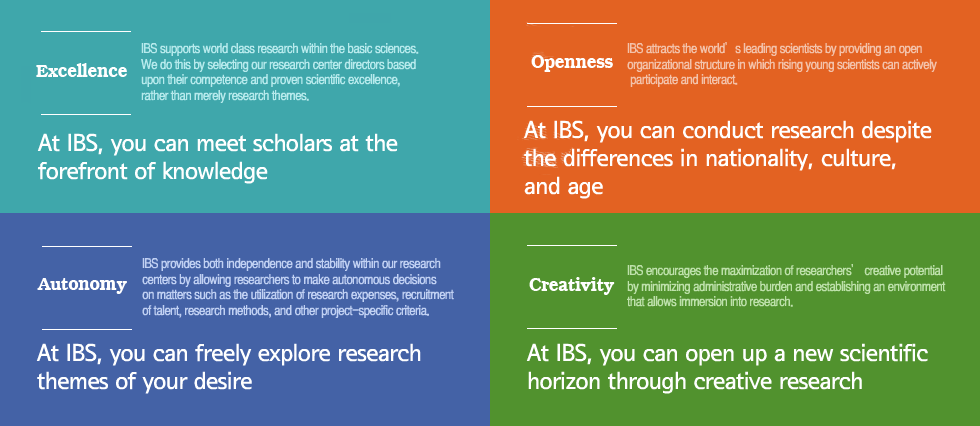 Excellence, Openness, Autonomy, Creativity of IBS