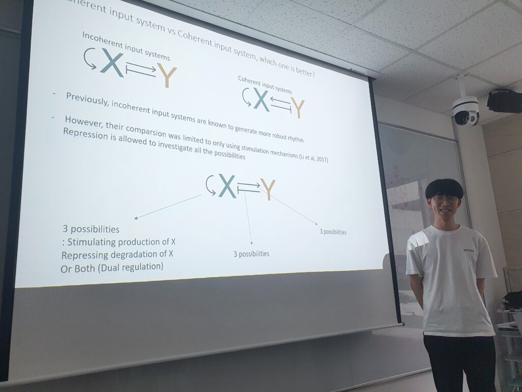 Seokjoo Chae gave a talk on “Optimizing Oscillators for Specific Tasks Predicts Preferred Biochemical Implementations” at the Journal Club