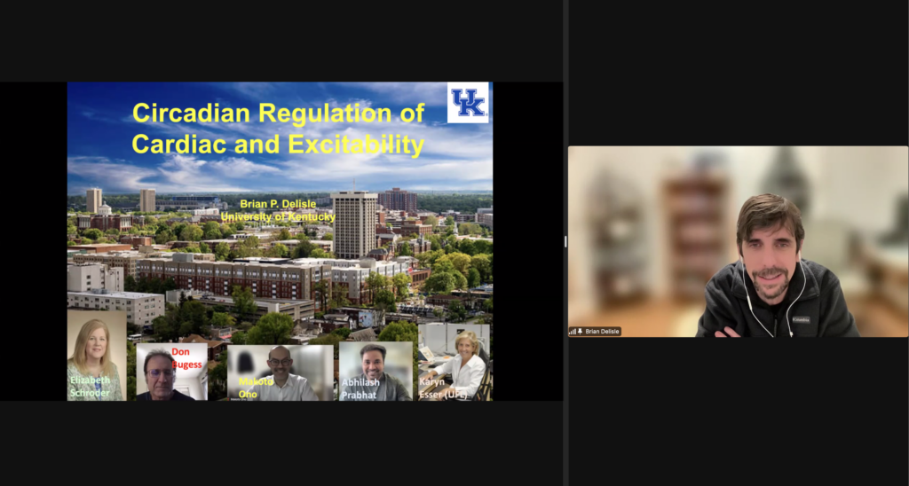 Brian P. Delisle gave an online talk titled “Circadian Regulation of Cardiac Electrophysiology” at the IBS Biomedical Mathematics Colloquium.