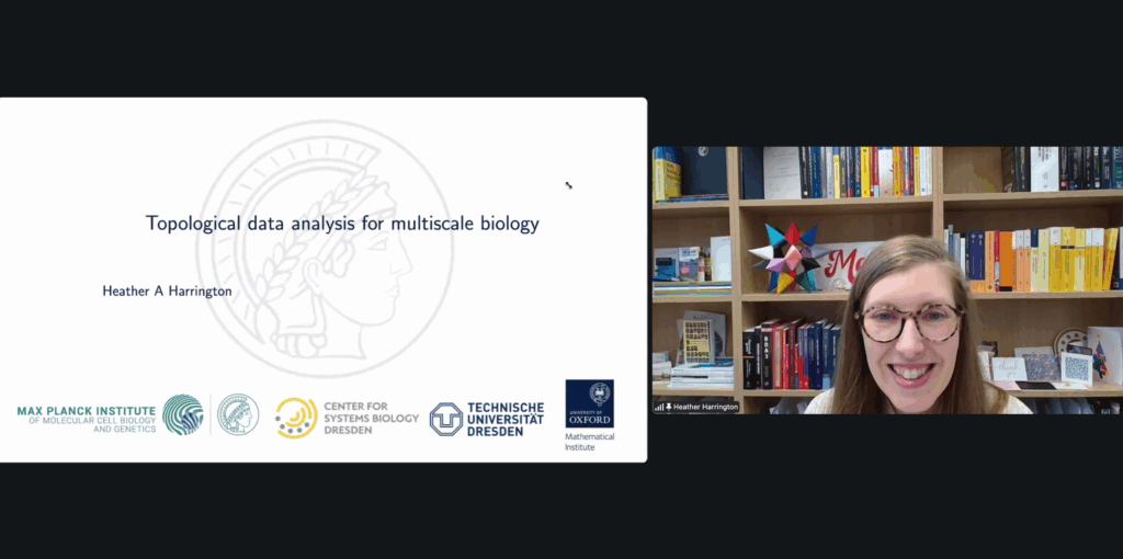 Heather Harrington gave an online talk titled “Topological Data Analysis for Multiscale Biology” at the IBS Biomedical Mathematics Colloquium.