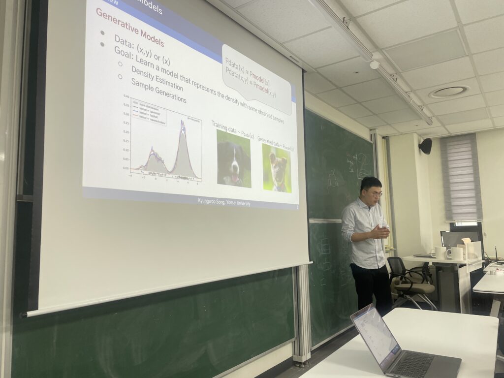 Kyungwoo Song gave a talk titled “Generative Models and Causality” at the IBS Biomedical Mathematics Seminar