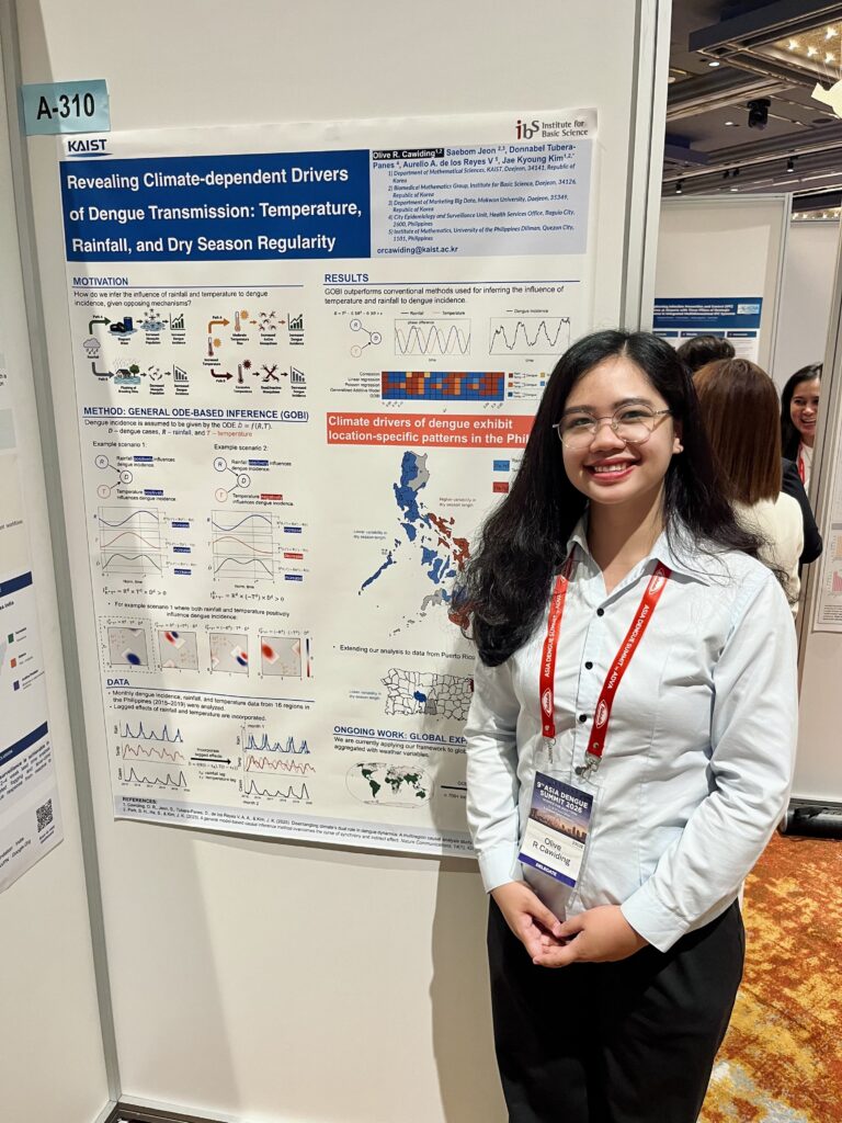 Olive R. Cawiding presents research at the 9th Asia Dengue Summit. Olive R. Cawiding, 제9회 Asia Dengue Summit에서 연구 발표.