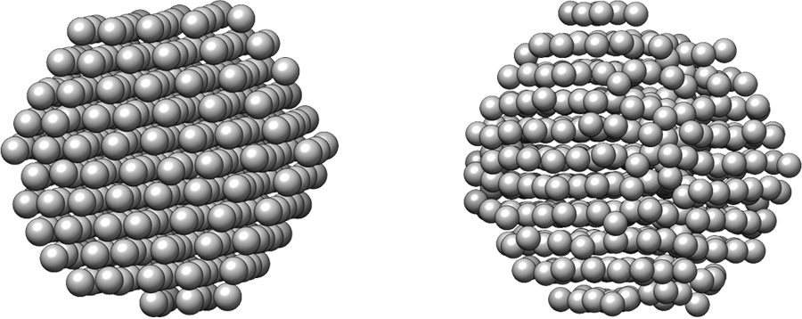 그림 4. 나노입자의 구조적 차이 관찰