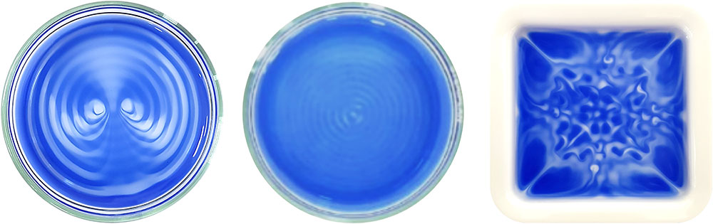 Patterns generated in different conditions.