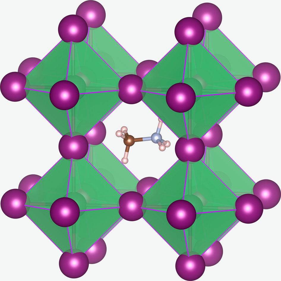 [그림 1] 페로브스카이트는 화합물의 결정이 정육면체 모양으로 생긴 반도체 물질이다.