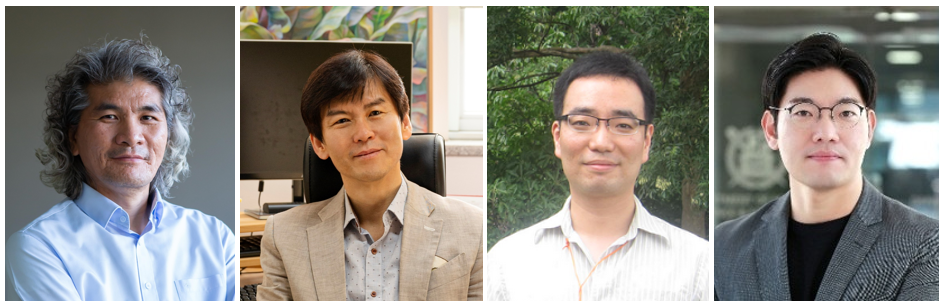 ▲ IBS 인지 및 사회성 연구단 이창준 단장, 첨단 반응동역학 연구단 이효철 단장, 분자활성 촉매반응 연구단 홍승우 부단장, 나노입자 연구단 강기석 연구위원 (왼쪽부터)