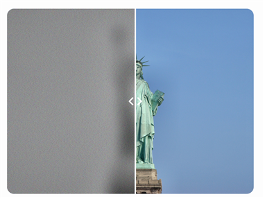 Figure 1. Unparalleled Performance of the Quantum Sensor
        A comparative illustration of the performance between a conventional STM image (left) and an image obtained with the developed quantum sensor (right). When observing atoms with a conventional STM, only a low-resolution black-and-white image could be obtained. However, the new quantum sensor can produce a high-resolution, vivid, and clear image.