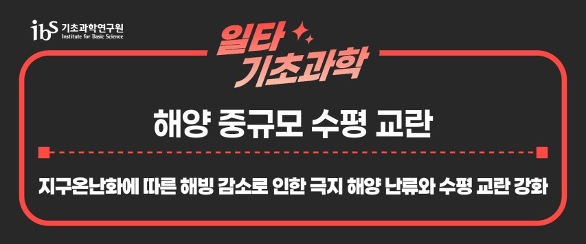 해양 중규모 수평 교란
 지구온난화에 따른 해빙 감소로 인한 극지 해양 난류와 수평 교란 강화
