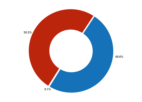 수입(2019) 파이그래프 - 정부출연금: 49.6%, 수탁사업:50.3%, 기타:0.1%
