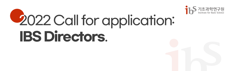 2022 Call for Applications: 
IBS Directors