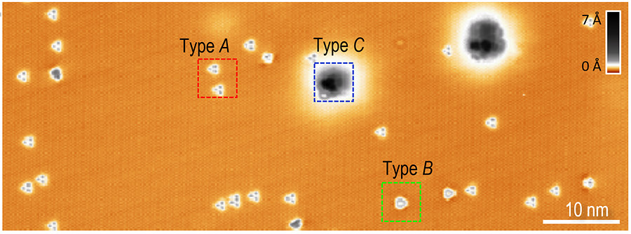 주사터널링현미경(STM)으로 관찰한 원자층 2차원 반도체의 모습