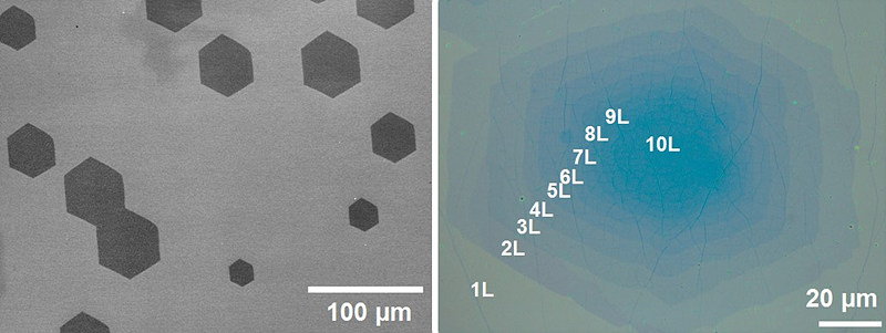 Graphene sheets grown on top of single crystal copper foil. 