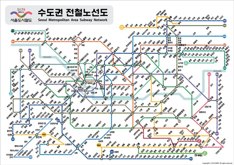 지하철 노선도는 역의 연결 상태를 점과 선으로 보여주는 그래프다. (출처: 서울도시철도)