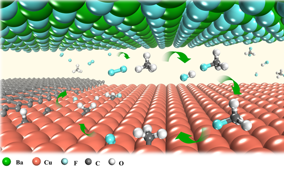 Figure 2. Schematic illustration of local fluorine-modulated graphene growth.