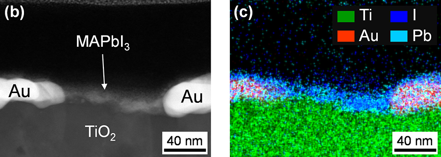그림 3. 활성 영역 단면의 주사투과전자현미경 이미지와 원소 분포