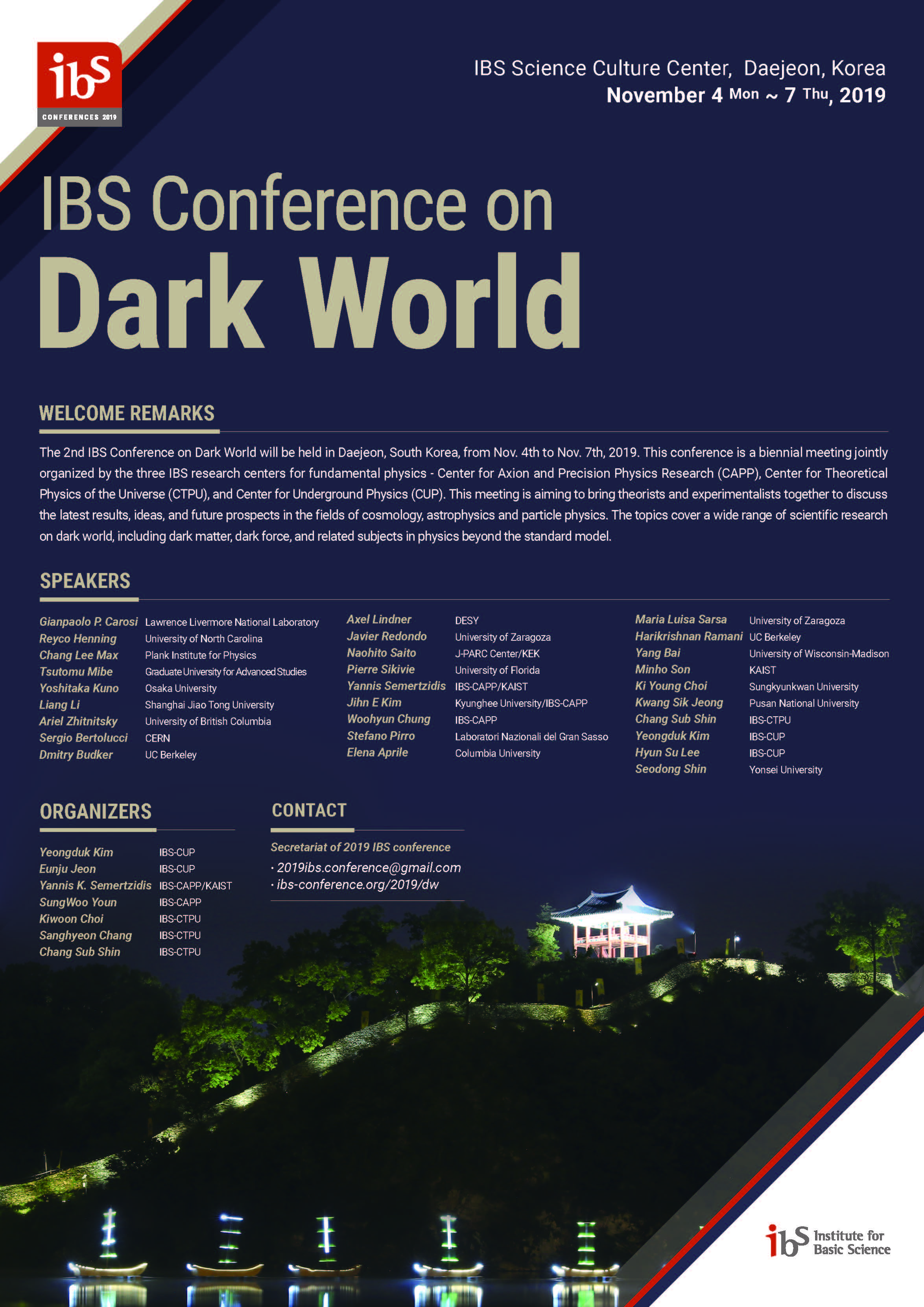 IBS Conference on Dark World 2019