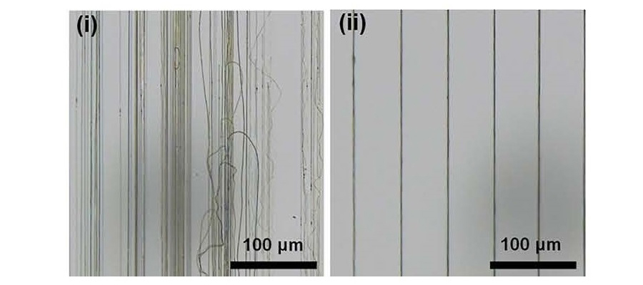 기존 방식(i)과 이번 연구(ii)의 나노섬유 적층 모습