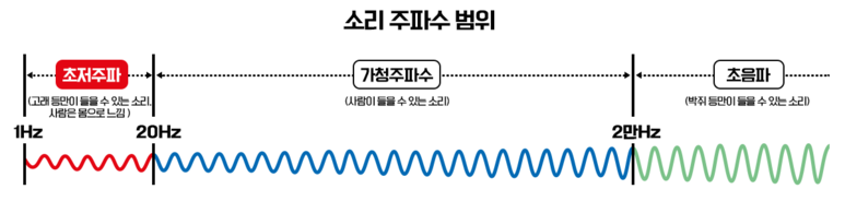 초음파는 2만Hz 이상의 음파로, 사람은 들을 수 없다. 진단하고자 하는 장기에 따라 다른 주파수 영역대의 초음파가 필요하다.