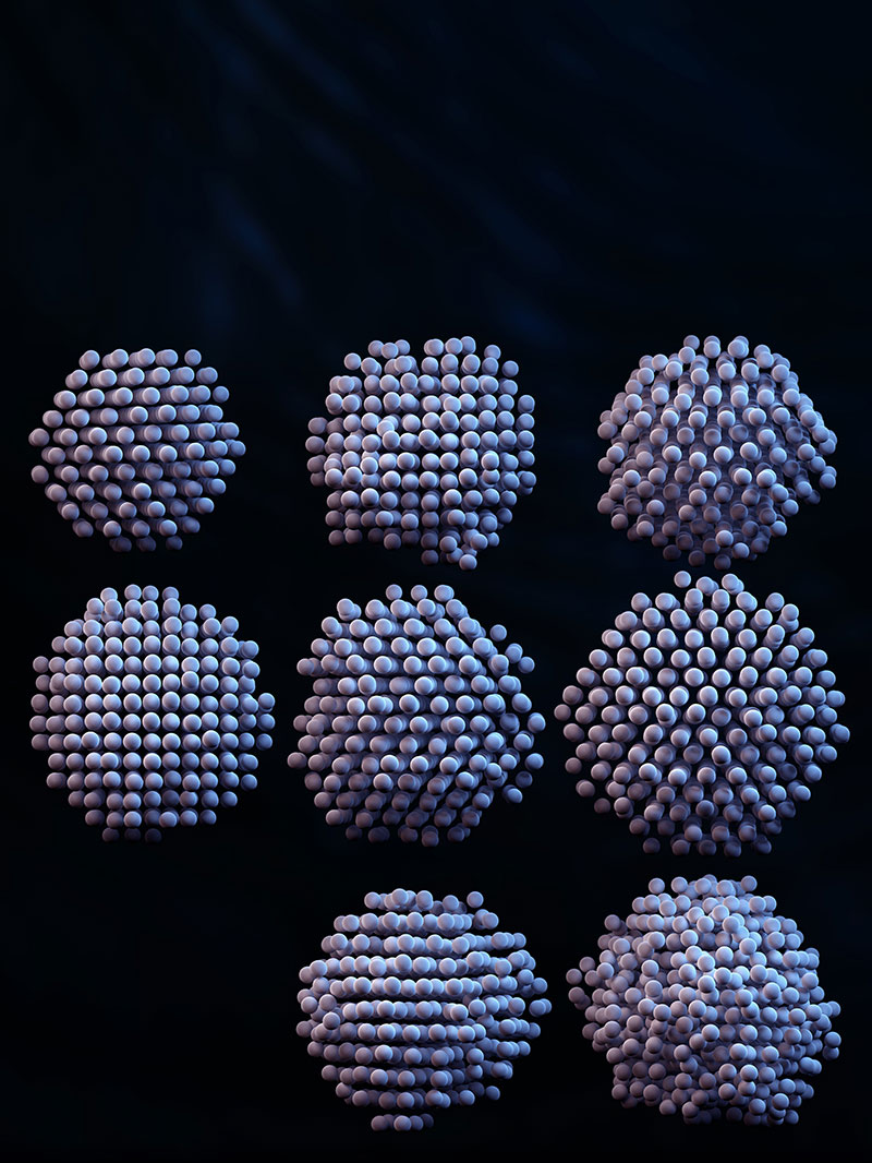 Figure 1. 3D renderings of platinum nanoparticles. 