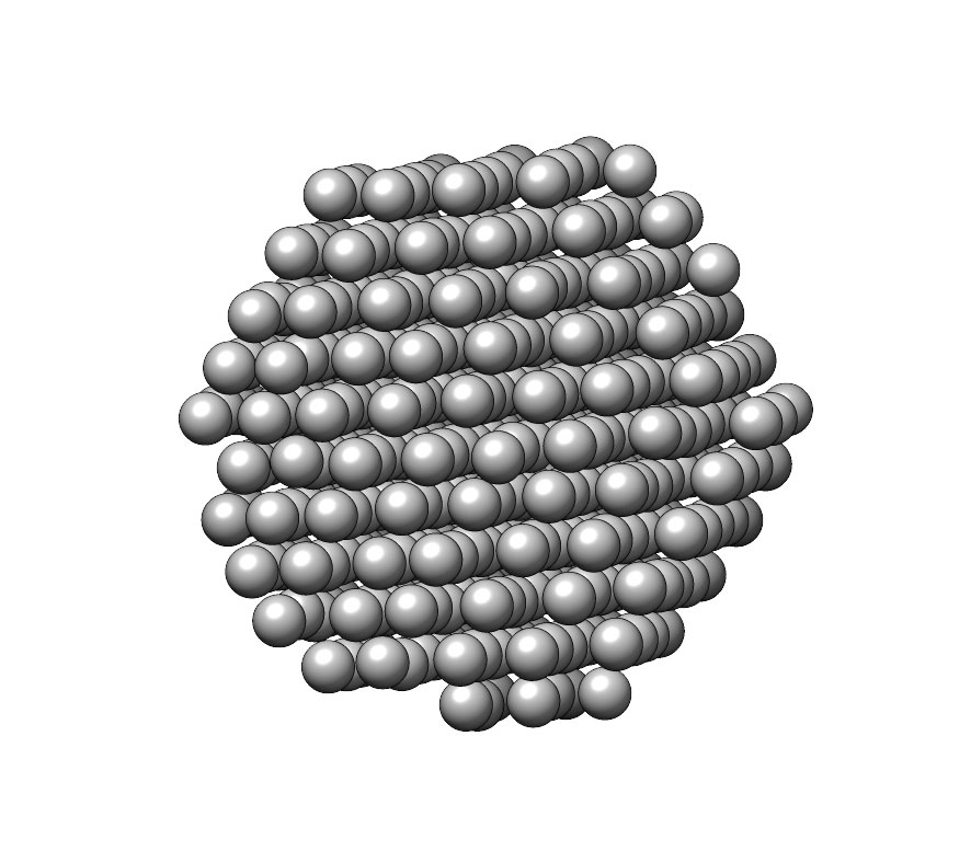 Figure 2.2 3D rendering of a highly ordered (crystalline) nanoparticle.