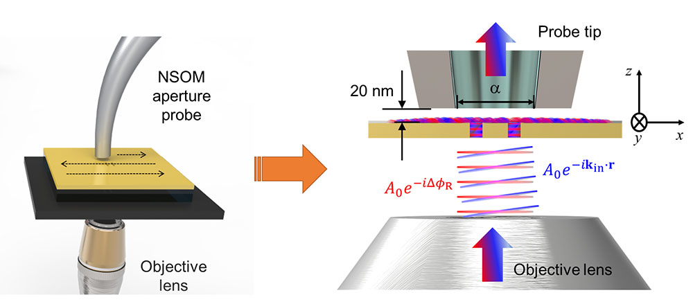 [그림 2] 연구진이 개발한 근접장 주사광학현미경의 작동원리