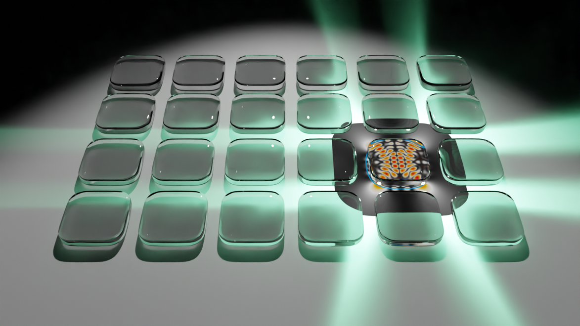 Figure 1. The quantum scar state in a chaotic optical microcavity embedded in a photonic crystal can be engineered employing the “cavity-momentum locking” phenomenon. It is discovered that when the chaotic cavities are periodically arranged, the new degree of freedom, the “Bloch Crystalline momentum,” brings about the emerging transmutation of the quantum scar states. This allows us to devise novel control schemes of light integrating the intra-cavity chaos and the crystalline momentum of the cavity array.
          